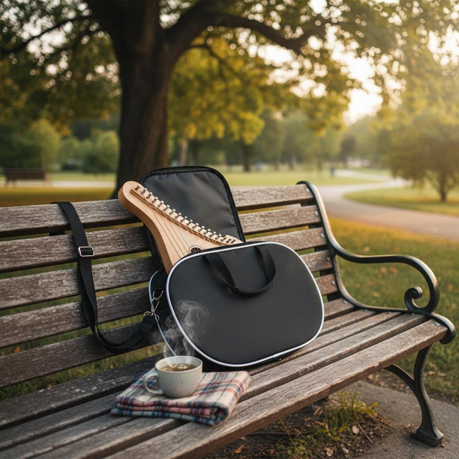 Musical Instrument Harp - Verstelbare riem Lyre Harptas Zacht gevoerde