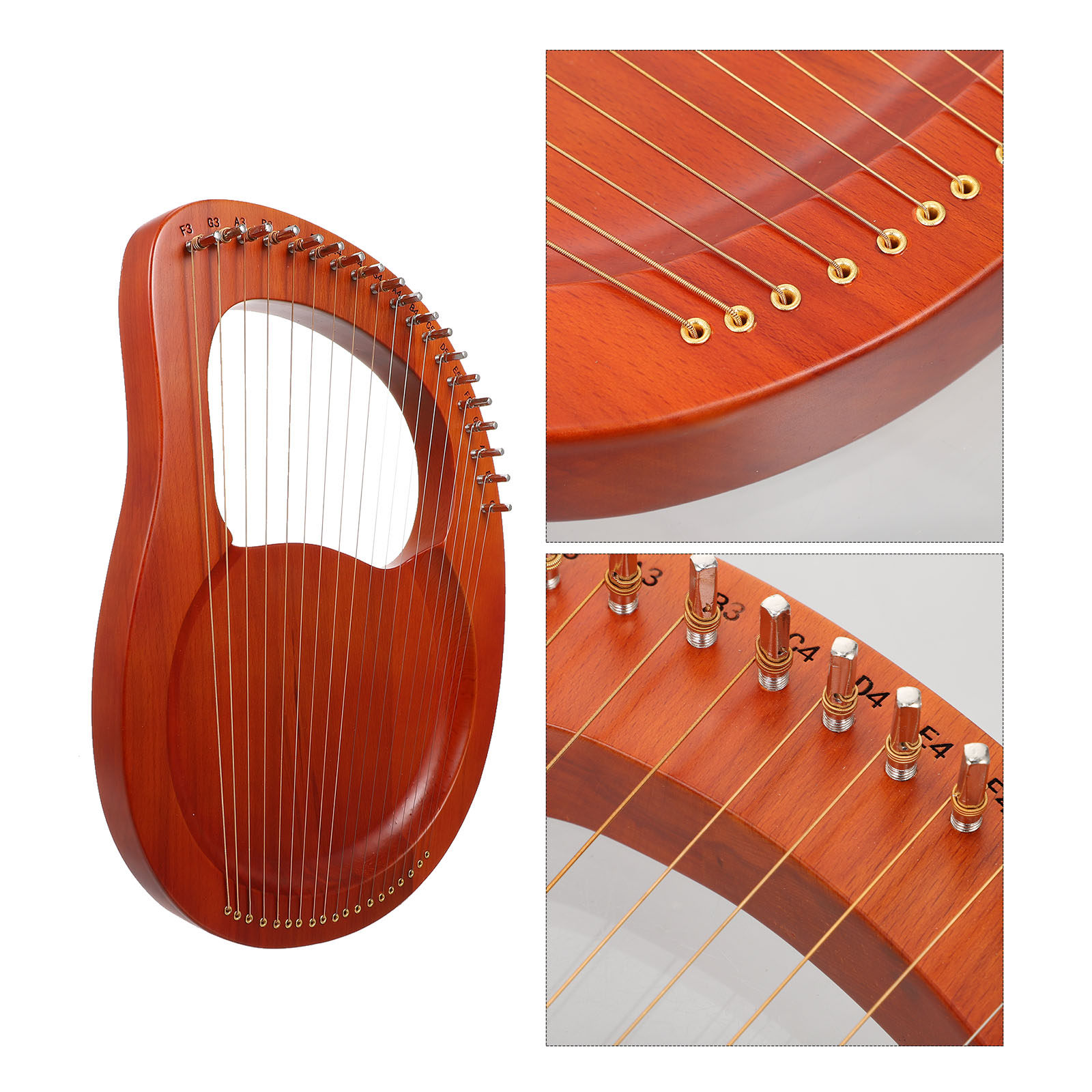 Musical Instrument Harp - 1 Set Draagbare Lierharp 19-snarige Houten