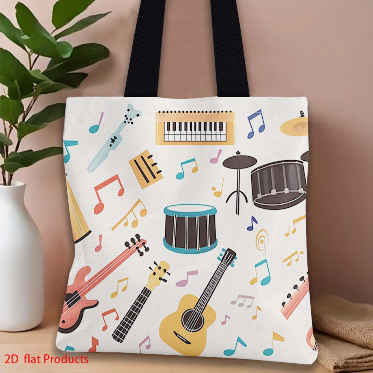 Musical Instrument Shop - Boodschappentas met een levendig ontwerp met