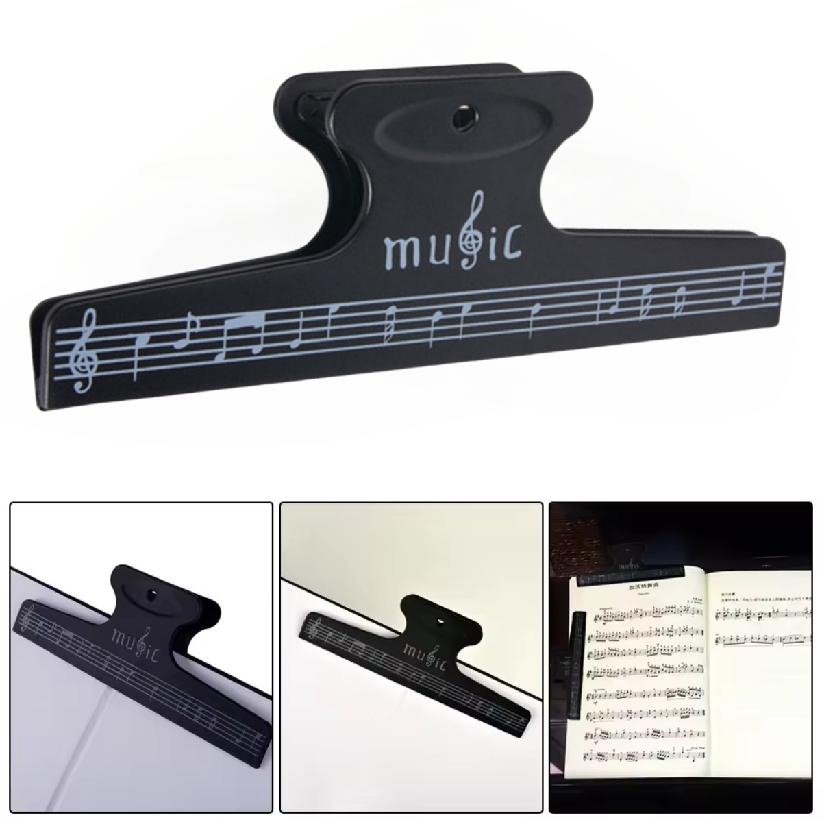 Musical Instrument Book - Bladmuziekclips Boekpagina Opmerking Clip Muziekscore Vaste