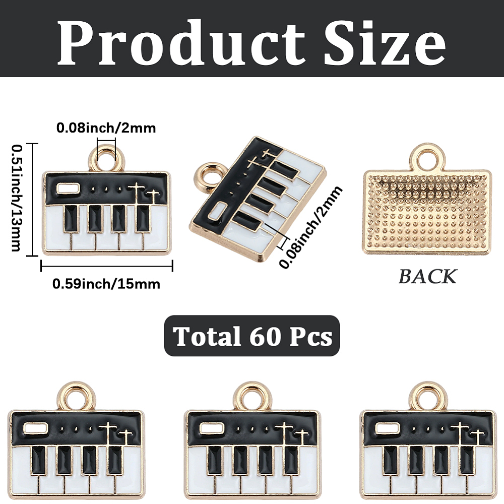 1 Doos 60 Stuks Piano Charms B - Musical Instrument Piano recensie en prijs